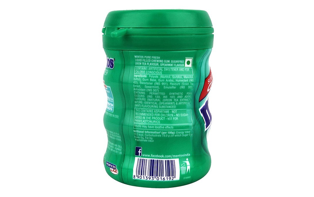 Mentos Pure Fresh Spearmint, Sugarfree Gum   Bottle  54.6 grams